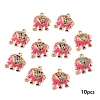 10Pcs Alloy Colorful Rhinestone and Enamel Pendants ENAM-YW0006-14A-1