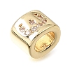 Brass Micro Pave Clear Cubic Zirconia Beads CU-CBAA19F-01G-D-3