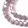 Opaque Solid Color Electroplate Glass Beads Strands EGLA-A039-P2mm-B13-2
