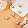 6Pcs Round Alloy Rhinestone Cufflinks BUTT-ME0001-55-4