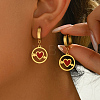 Stainless Steel Flat Round with Hollow Heart Hoop Earrings Daily Holiday Accessories OM1741-2-3