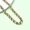 7MM Two Tone 304 Stainless Steel Rolo Chain Necklaces for Women Men NJEW-Z115-01GP-3
