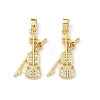 Brass Micro Pave Clear Cubic Zirconia Pendants CU-L277-09G-1