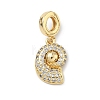 Brass Micro Pave Clear Cubic Zirconia Sea Animals European Dangle Charms KK-Z143-02G-02-1