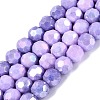 Anti-Tarnish Electroplate Glass Beads Strands EGLA-ZX010-8mm-08-1