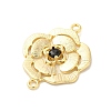 Brass Pave Glass Connector Charms KK-Z073-32G-02-2