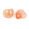 Transparent Glass Petal Pendants GLAA-T030-05A-2