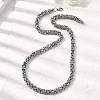 Tarnish Resistant 304 Stainless Steel Necklace Men's Byzantine Chain Necklaces NJEW-H411-26-5