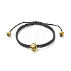 4Pcs 4 Color Synthetic Hematite & Alloy Skull Braided Bead Bracelets Set BJEW-JB09215-4