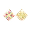 Real 18K Gold Plated Rack Plating Eco-Friendly Brass Enamel Pendants KK-F844-05G-1