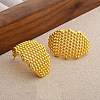 Hollow Camber Brass Stud Earrings EJEW-Q391-21G-03-1