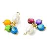 Natural Pearl & Dyed Shell Pendants PALLOY-JF05537-2