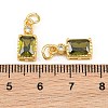 Brass Pave Cubic Zirconia Charms CU-CBA3D67-07G-01-3