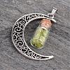 Column Glass Bottle with Peridot inside Pendants PALLOY-JF00170-03-1