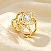 304 Stainless Steel Cuff Open Rings for Women SA-CBA4D5F-02G-1