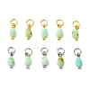 10Pcs 2 Colors Natural Chalcedony Pendants PALLOY-JF05860-02-1