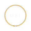 Birthstone 304 Stainless Steel Pave Cubic Zirconia Link Bracelets FS-WG4804B-05-1