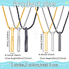 ANATTASOUL 6Pcs 6 Style Stainless Steel Rectangle & Twist Pendant Necklaces Set with Zinc Alloy Chains NJEW-AN0001-84-2