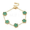 Resin Flower Link Chain Bracelet BJEW-H602-02G-03-1