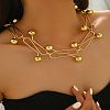 Iron S-shape Link Chain Choker Necklaces with Round Ball for Women WGD5438-02-1