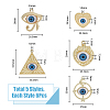 30Pcs 5 Styles Rack Plating Alloy Enamel Evil Eye Pendants FIND-DC0002-43-2