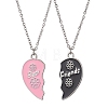 Couple Heart BFF Matching Alloy Enamel Pendant Necklaces NJEW-JN05036-6