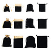 24Pcs 6 Styles Rectangle Velvet Jewelry Drawstring Bags TP-TA0001-08-1