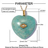 304 Stainless Steel with Amazonite & Crystal Rhinestone Pendants GG-OY001-01G-01-2