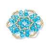 7Pcs Glass Seed Beaded Pendants PALLOY-MZ01245-4