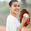 8 Pairs 8 Style Softball Sport Theme Alloy Dangle Earrings EJEW-AN0003-21-5