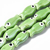 Handmade Porcelain Ceramic Beads Strands X1-PORC-T006-03E-1