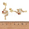 Natural Agate & Natural Green Aventurine Beads Dangle Stud Earrings EJEW-TA00826-5