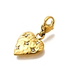 Heart 304 Stainless Steel Rhinestones Pendant Decorations STAS-R159-50G-03-2