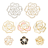6Pcs 6 Style Flower Safety Pin Brooch for Women JEWB-AR0001-07-1
