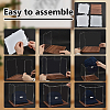 Clear Acrylic Minifigure Display Cases with Wooden Base ODIS-WH0030-348-3