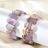 Oval Natural Amethyst Lace Agate Beads Stretch Bracelets for Women Men BJEW-C097-04C-3