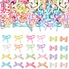 90Pcs 3 Styles Spray Painted Textured Opaque Acrylic Beads OACR-YW0004-70-1