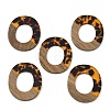 Transparwnt Resin & Walnut Wood Pendants RESI-I354-03G-1