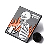 Skeleton with Word I'm Fine & Fire Enamel Pins JEWB-Q015-10C-3