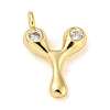 Rack Plating Brass Micro Pave Cubic Zirconia Pendants KK-A200-24G-Y-1
