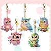 5Pcs DIY Diamond Painting Owl Keychain Kits PW-WG45147-01-2