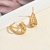 Teardrop with Round Stainless Steel Stud Earrings UU4012-5