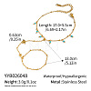 Synthetic Turquoise Round Tassel 304 Stainless Steel Heart Hand Chain Ring Bracelets for Women NM6951-6