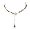 Natural Paua Shell and Brass and 304 Stainless Steel Curb Chains Necklaces NJEW-JN06197-3