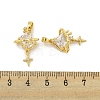 Brass Micro Pave Clear Cubic Zirconia Pendants KK-G490-01G-3