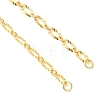Brass Textured Oval Link Chains Bracelet Making AJEW-JB01656-2