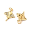 Brass Micro Pave Cubic Zirconia Charms KK-A291-12H-G-2