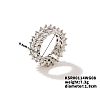 Chic Western Hip-hop Double-row Brass Rhinestone Ring Jewelry for Women JJ2699-10-1