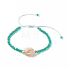 3Pcs 3 Style Natural Shell & Glass Braided Bead Bracelets Set BJEW-B065-07A-4