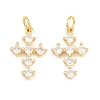 Easter Brass Micro Pave Clear Cubic Zirconia Pendants KK-P353-09G-1